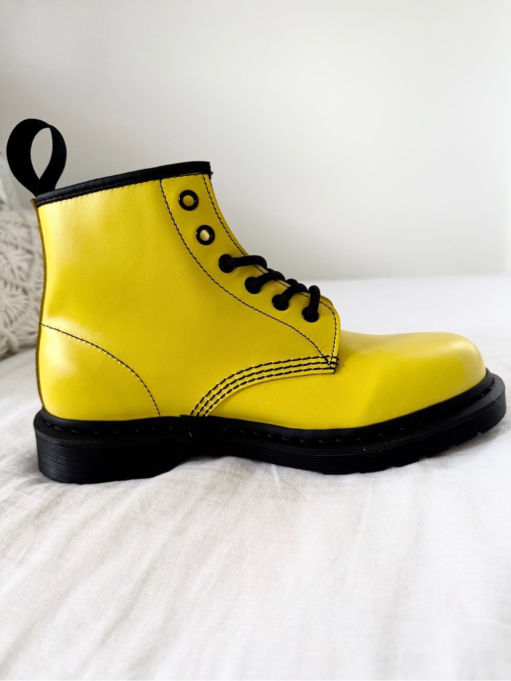 Dr. Martens 101 Smooth Leather in Yellow Ankle Boots